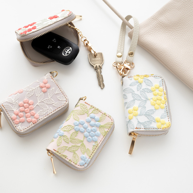 スマートキーケース シングル 【 ぷっくりミモザ 】