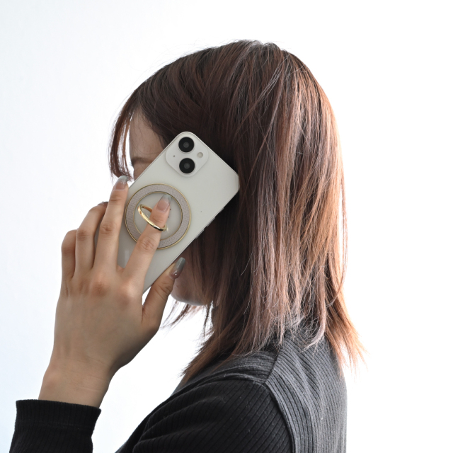 MagSafe対応 スマホリング 【 サフィアーノレザー 】