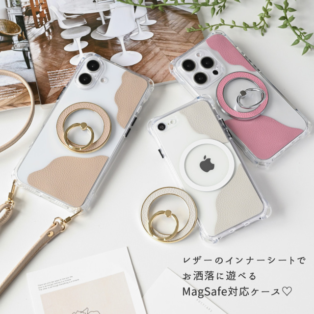 MagSafe 対応 インナーシート ケース スマホリング セット 【 シュリンクレザー 】