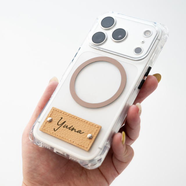MagSafe 対応 名入れタグiPhoneケース 【 シュリンクレザー × TPU 】