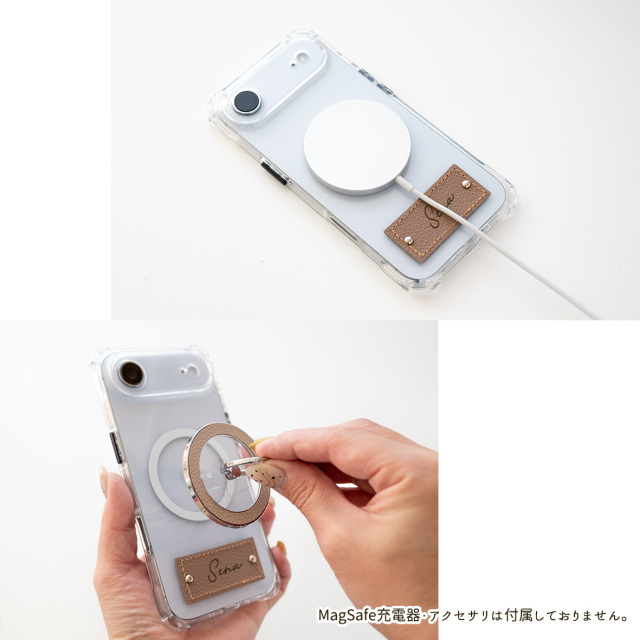 MagSafe 対応 名入れタグiPhoneケース 【 シュリンクレザー × TPU 】