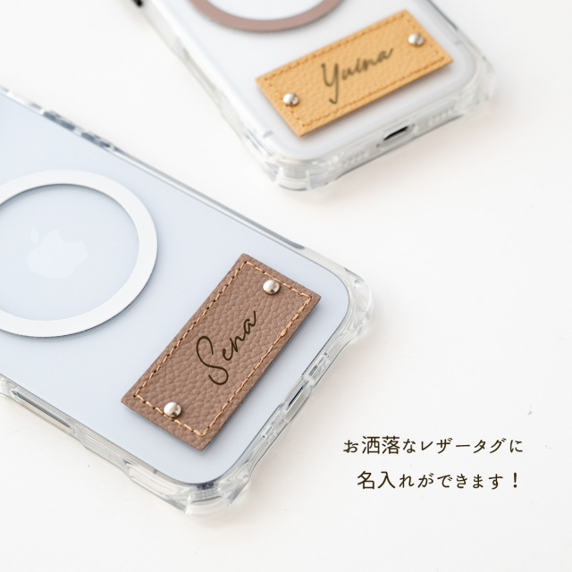 MagSafe 対応 名入れタグiPhoneケース 【 シュリンクレザー × TPU 】