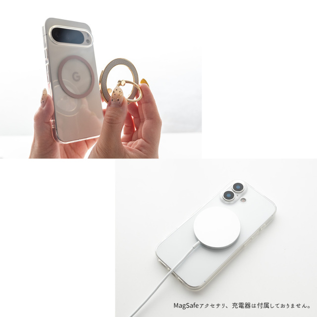 MagSafe対応 メタルリング 【 多機種対応 TPU クリアケース 】