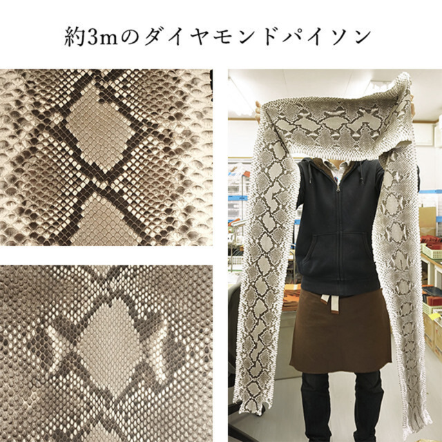 BOX型コインケース付き L字ウォレット 【 ダイアモンドパイソン 】