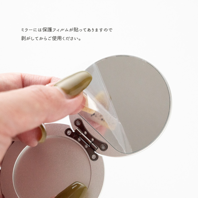 MagSafe対応 ミラー付き 薄型 スマホスタンド 【 シュリンクレザー 】
