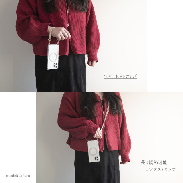 MagSafe対応 iPhone TPUクリアケース 【 MagSafeリング 名入れ 】