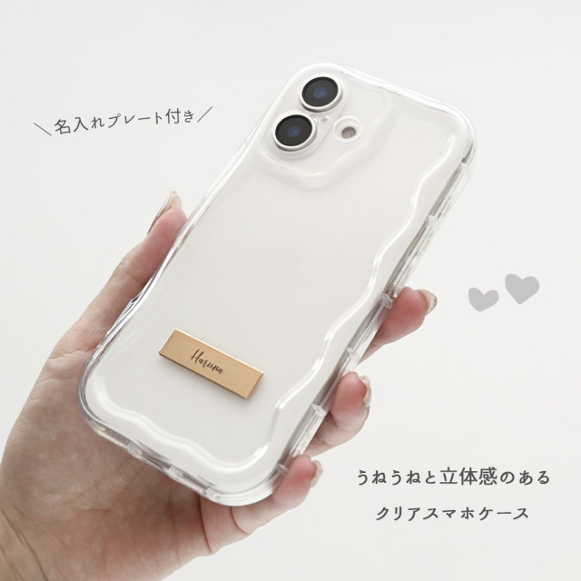 【 クリア ウェーブケース ネームプレート 名入れ 】 