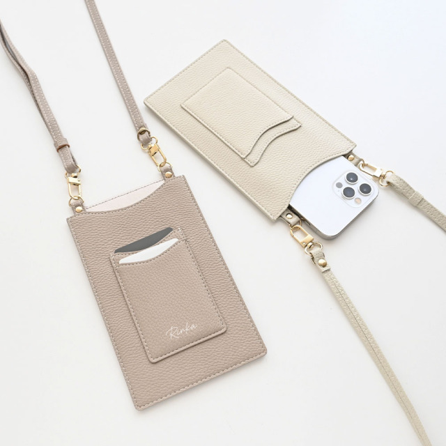 カードポケット付き スマホポシェット 【 simple 名入れ 】 