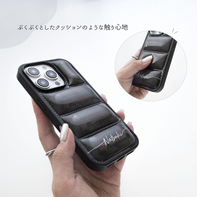 【 フェザー in ダウンジャケット風 スマホケース 名入れ 】 