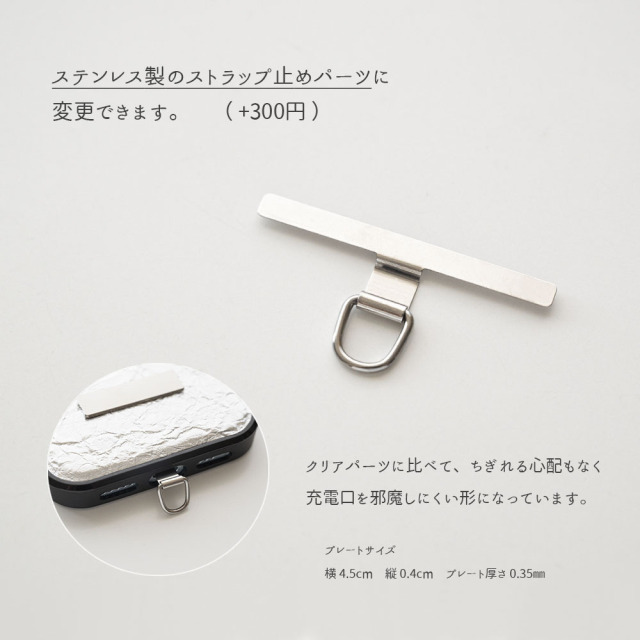 【 クリンクル シルバー リアケース ネームプレート 名入れ 】 