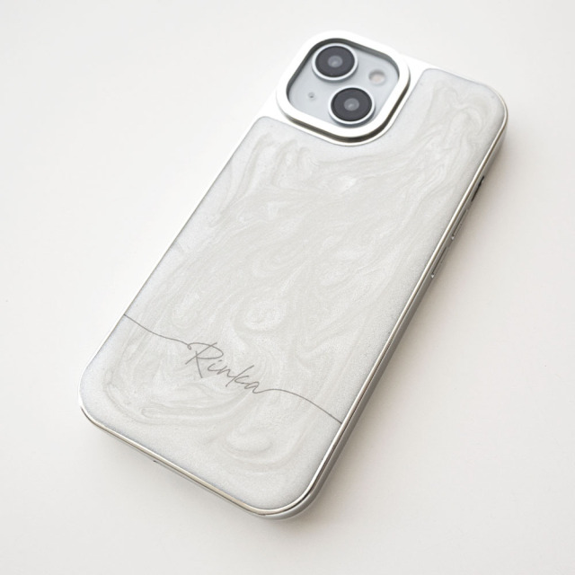 【 マーブル ラメ リアケース 名入れ 】 