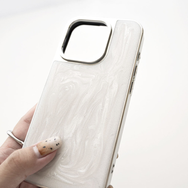 【 マーブル ラメ リアケース 名入れ 】 