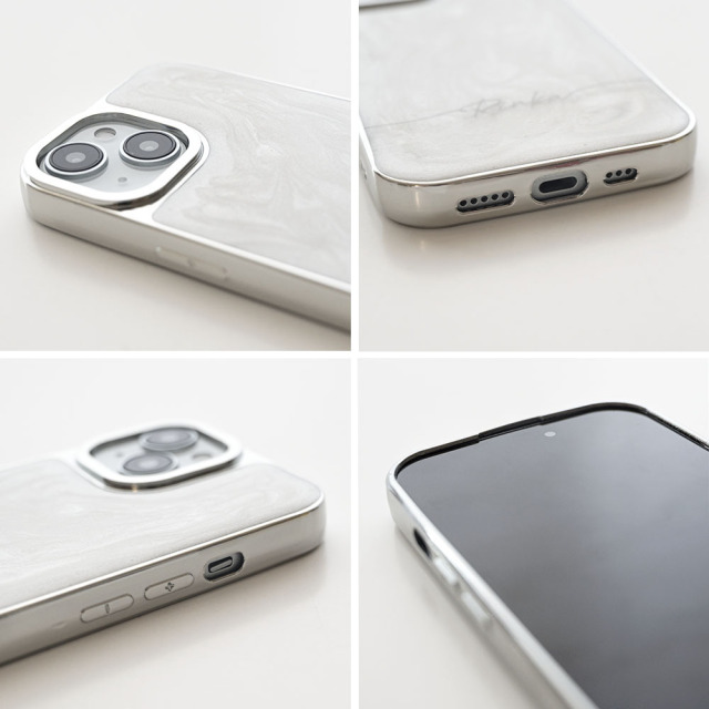 【 マーブル ラメ リアケース 名入れ 】 