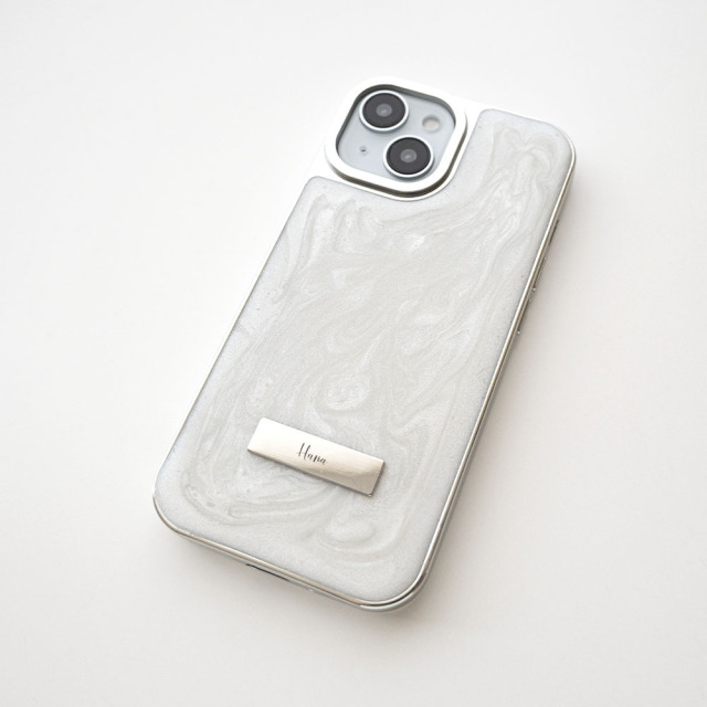 【 マーブル ラメ リアケース ネームプレート 名入れ 】