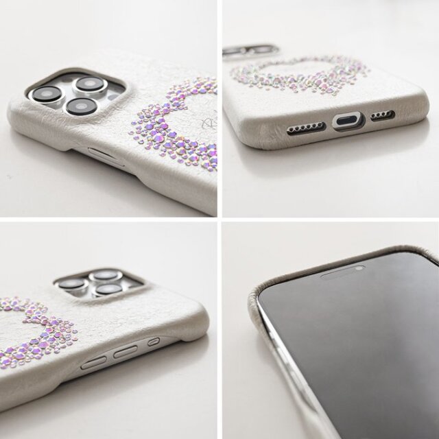 スマホケース 【 まるっと ハートデコ 名入れ 】 