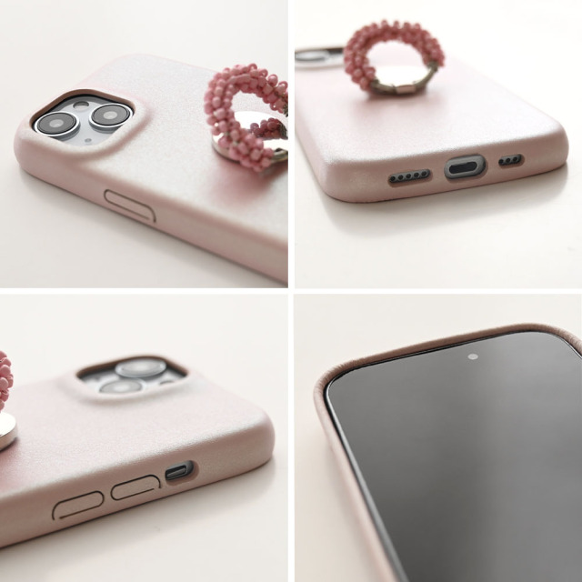 スマホケース 【 まるっと ビーズ スマホリング付き 名入れ 】 