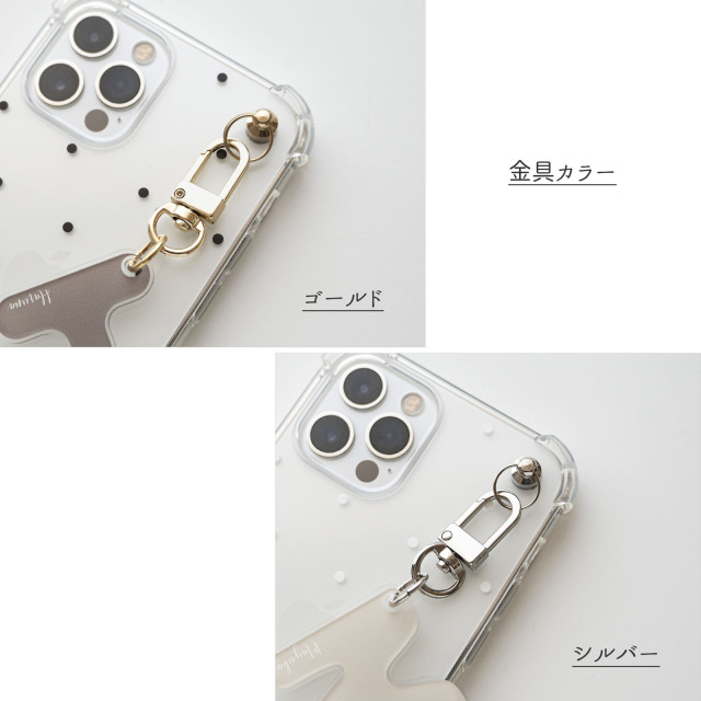 名入れ ができる イニシャルキーホルダー付き クリアケース 【 ドット 】