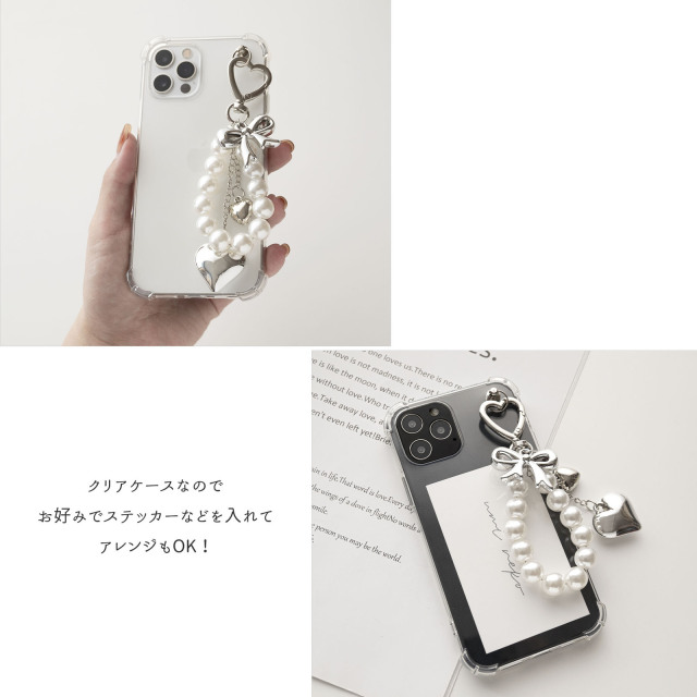 パール ミックス チャーム 付き クリアケース 【 クリア 】