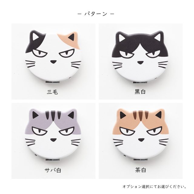 猫型 コンパクトミラー 【 ちょいワル 猫 】