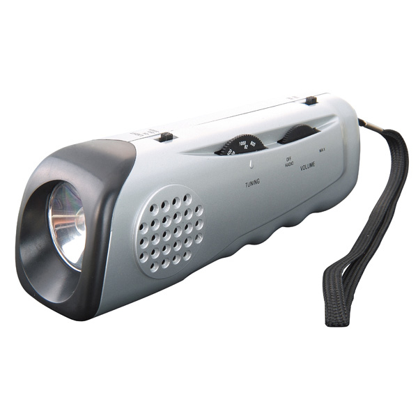 AM/FMラジオ&サイレン付懐中電灯