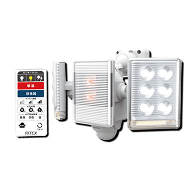 9W×2灯 フリーアーム式LEDセンサーライト リモコン付　LED-2018