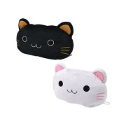 ねこ顔ティッシュカバー　黒猫・白猫の2色から選択