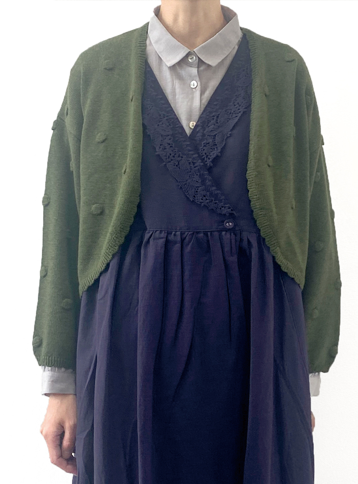 50%OFF! 綿ウールボレロカーディガン