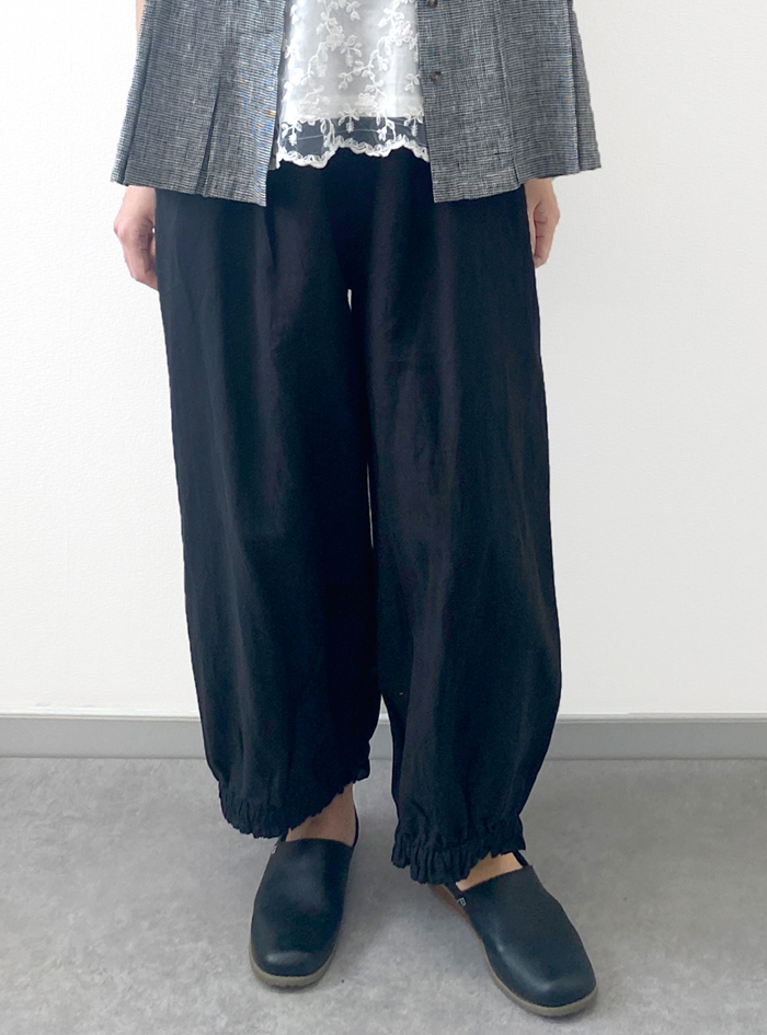 麻フリルカフスパンツ