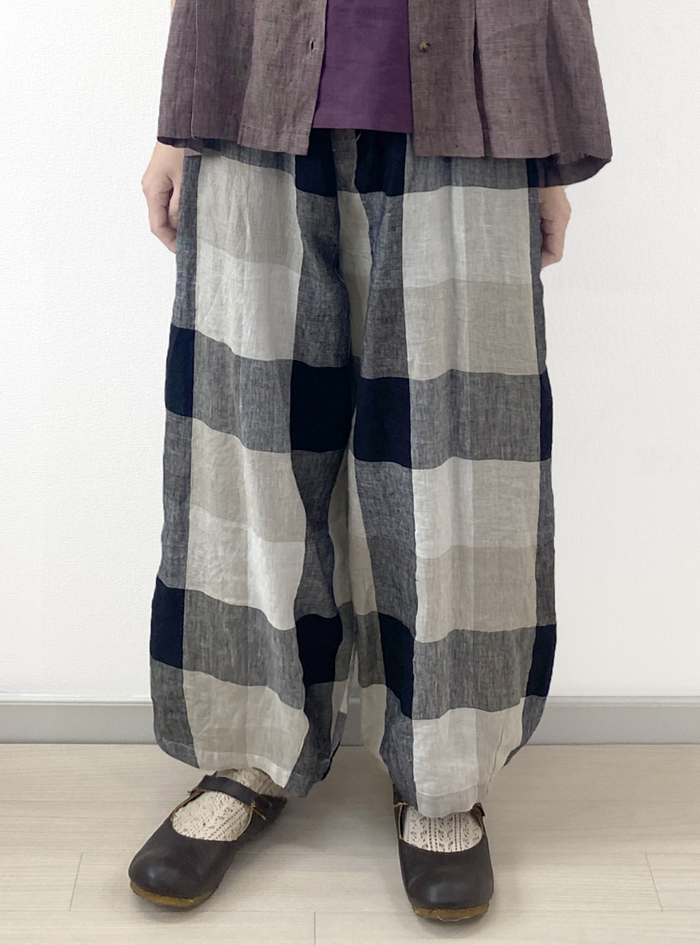 リネン先染めパンツ