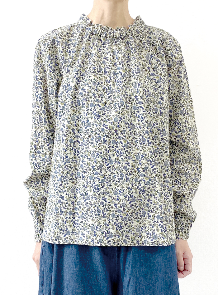 50%OFF! 小花プリントギャザープルオーバー