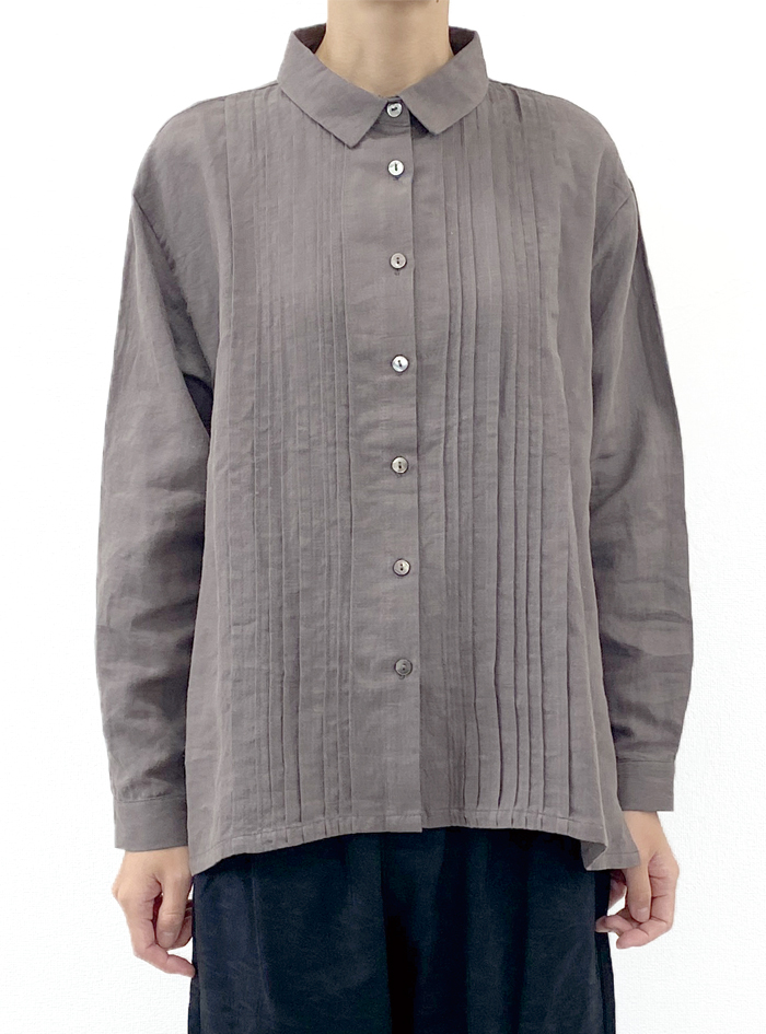 30%OFF! 麻ピンタックブラウス