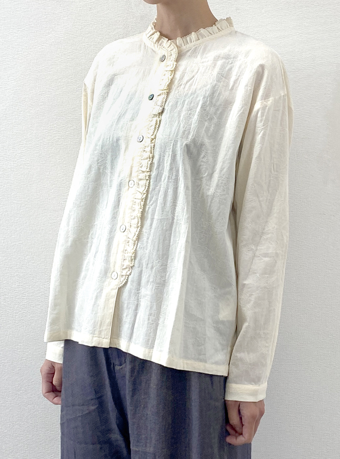 30%OFF! フラワージャカードダブルフリルブラウス