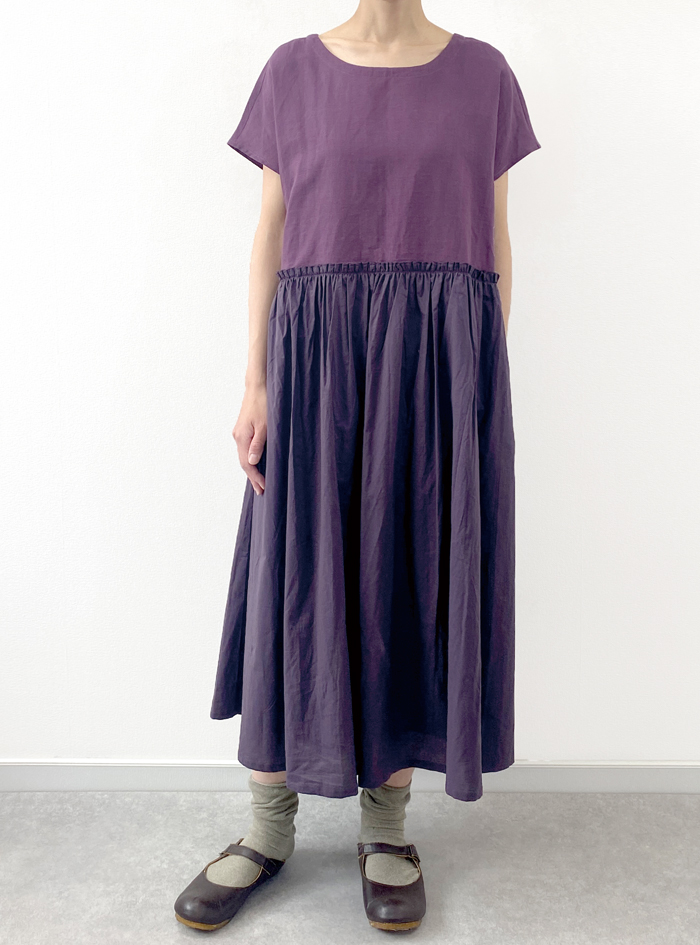 30%OFF! 麻切替ワンピース
