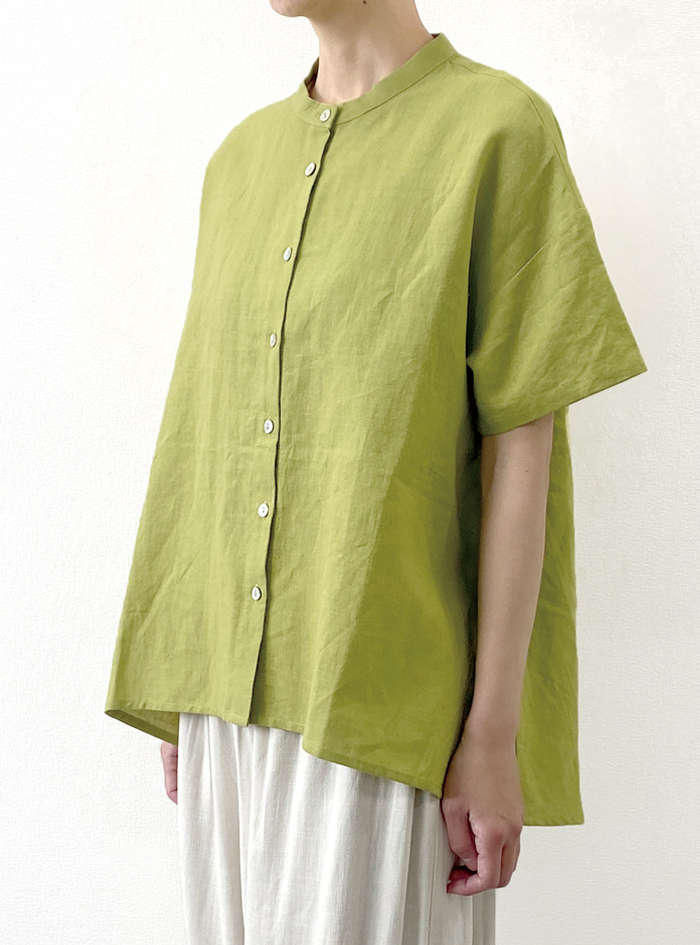 30%OFF! 麻変形ヘムラインブラウス