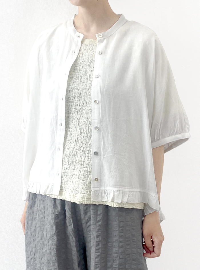 30%OFF! 変形ヘムラインフリルブラウス
