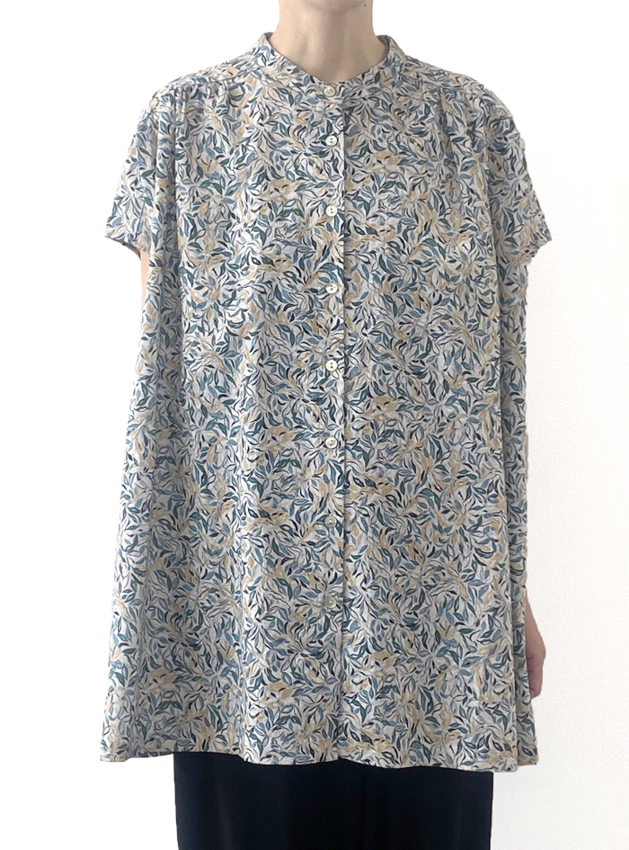30%OFF! 綿プリントチュニックブラウス