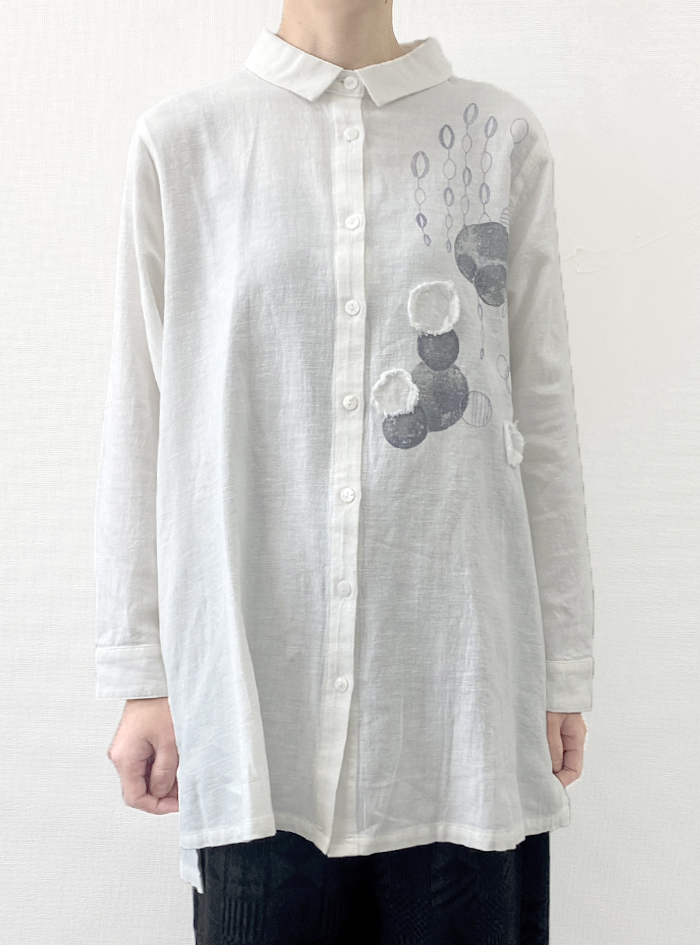 30%OFF! 刺繍＆プリントチュニックシャツ
