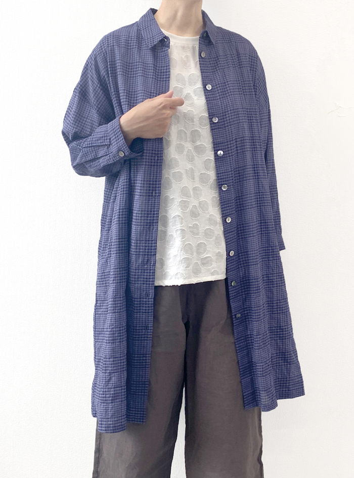チェックロングシャツ