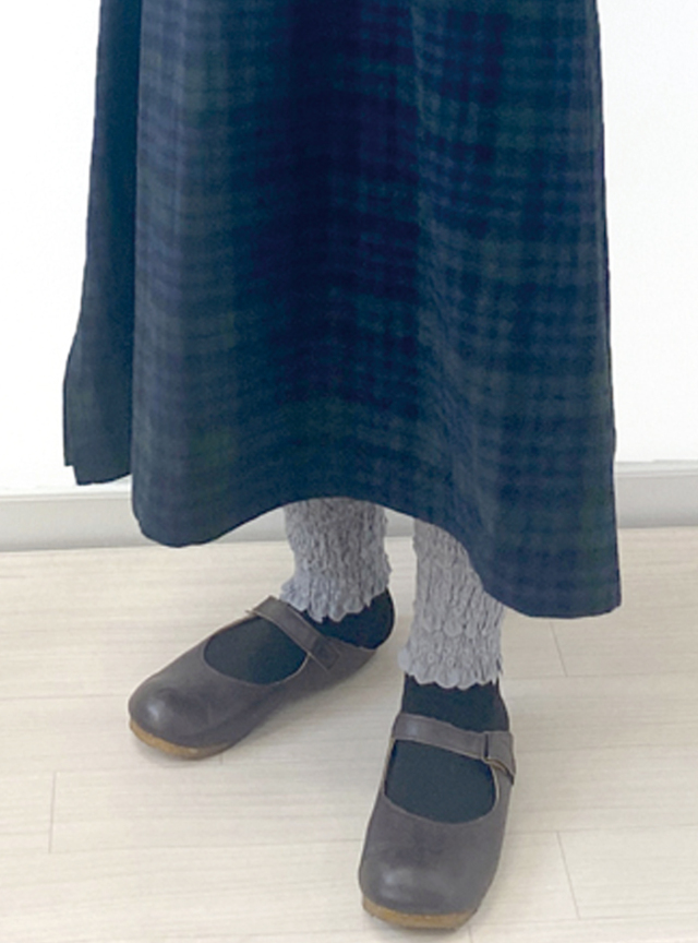 フライス裾シャーリングレギンス