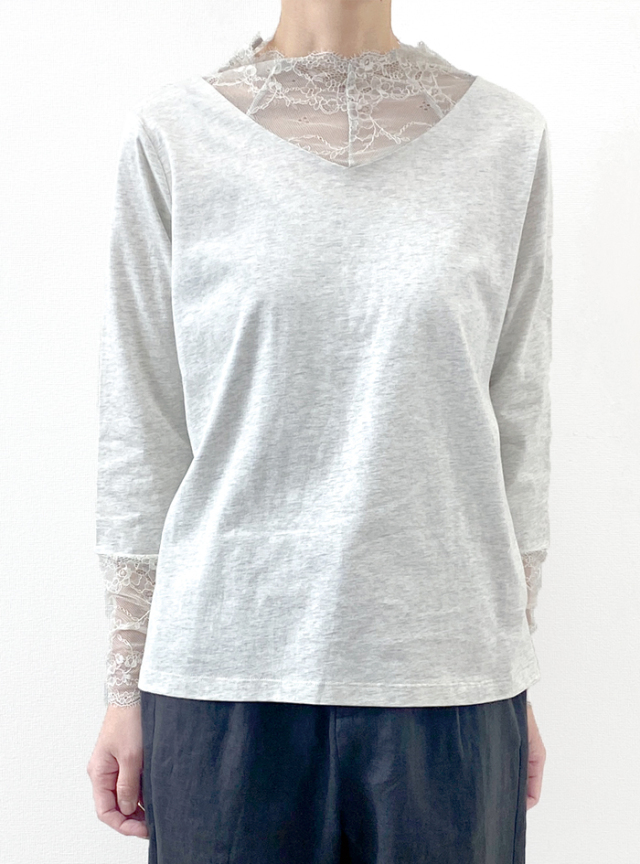 50%OFF! 天竺レーシーレースプルオーバー