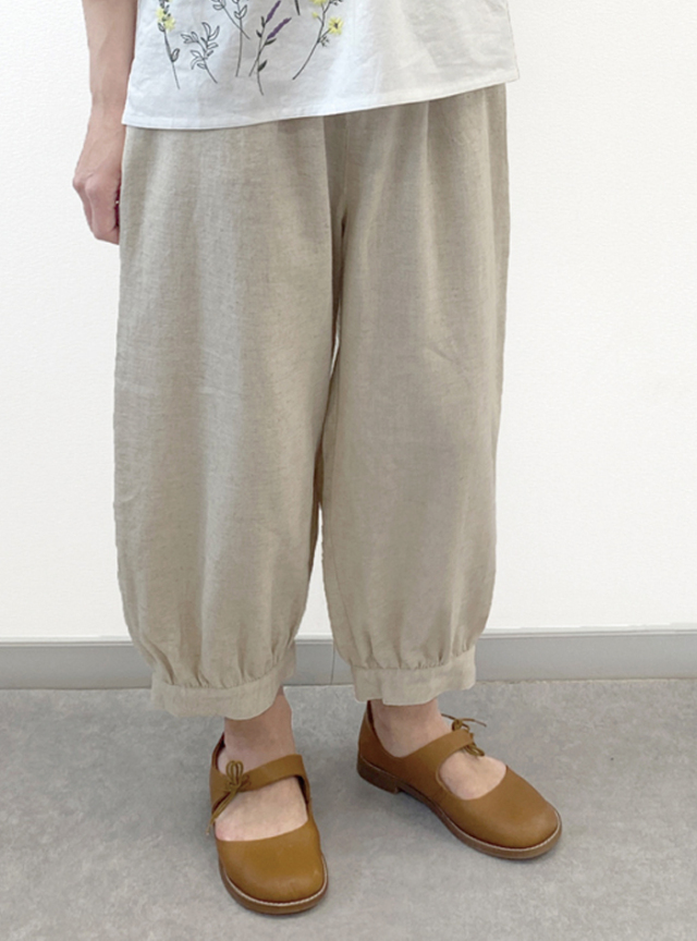 50%OFF! 麻裾カフスパンツ