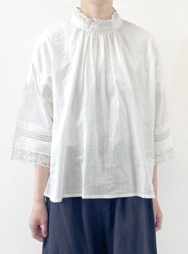 50%OFF! 綿麻ボイルレーシープルオーバー