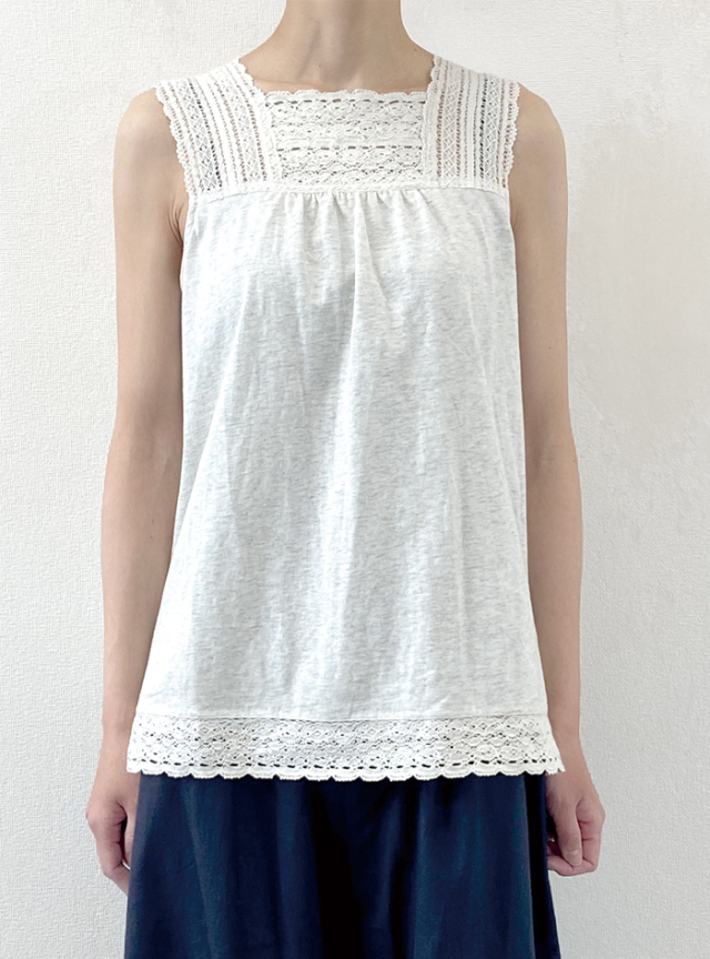 50%OFF! 天竺レーシータンクトップ