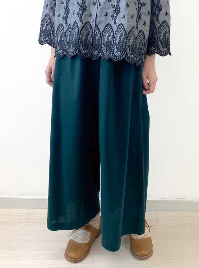 レーヨン麻キュロットパンツ