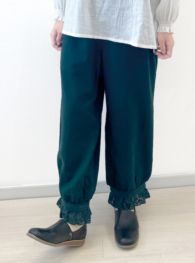 レーヨン麻レーシーパンツ