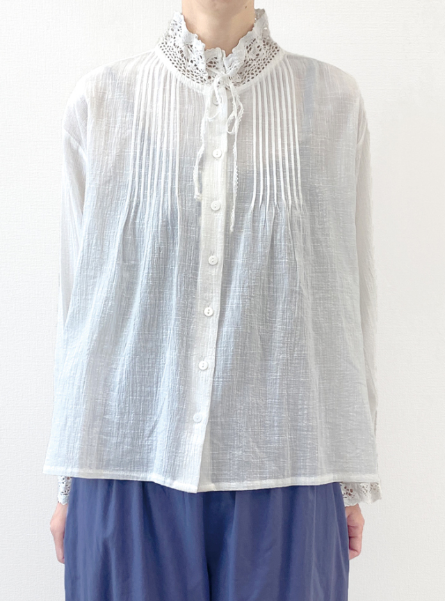 50%OFF! スラブガーゼレーシーブラウス