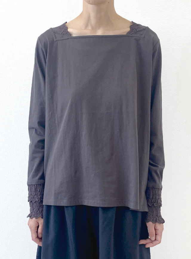 30%OFF! 天竺レーシースクエアプルオーバー