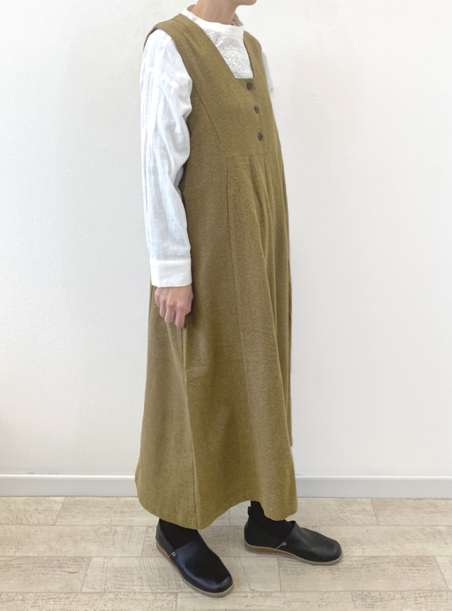 50%OFF! ツィードスクエアネックジャンパースカート