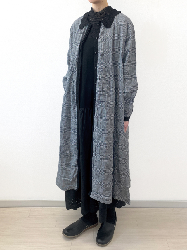 先染めピンタックワンピース