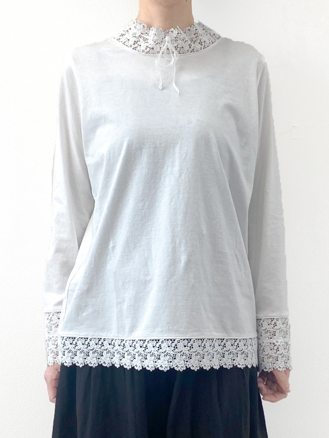 天竺レーシーリボンプルオーバー